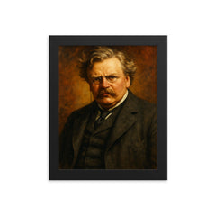 G K Chesterton framed print on a plain backdrop in size 8"x10".