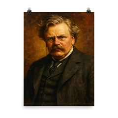 G K Chesterton poster on a plain backdrop in size 8"x10".
