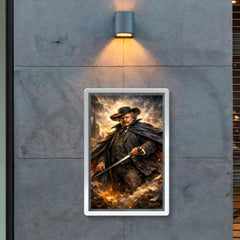 G K Chesterton with cape and sword stick poster 2