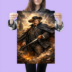 G K Chesterton with cape and sword stick poster 3