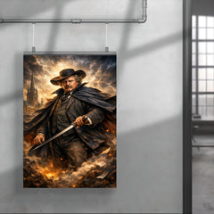 G K Chesterton with cape and sword stick poster 4