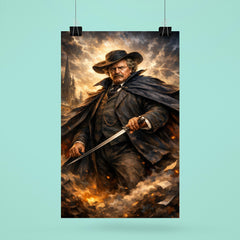 G K Chesterton with cape and sword stick poster 6