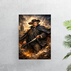 G K Chesterton with cape and sword stick poster 7