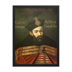 Gabriel Bethlen framed print on a plain backdrop in size 18"x24".