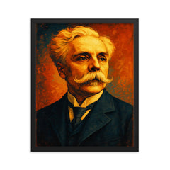 Gabriel Fauré framed print on a plain backdrop in size 16"x20".