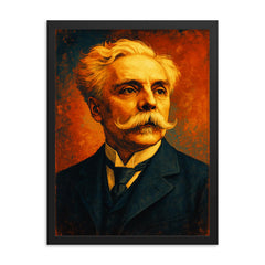 Gabriel Fauré framed print on a plain backdrop in size 18"x24".