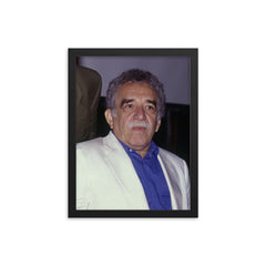 Gabriel Garcia Marquez framed print on a plain backdrop in size 12"x16".