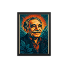 Gabriel Garcia Marquez framed print on a plain backdrop in size 12"x16".
