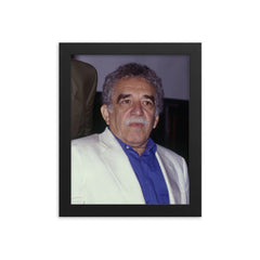 Gabriel Garcia Marquez framed print on a plain backdrop in size 8"x10".