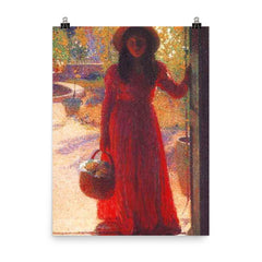 Gabrielle at the Gate by Henri Martin, 1910 poster on a plain backdrop in size 8"x10".
