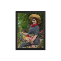 Gaetano Bellei (1857-1922) framed print on a plain backdrop in size 12"x16".