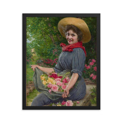 Gaetano Bellei (1857-1922) framed print on a plain backdrop in size 16"x20".