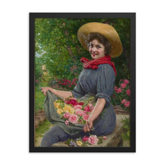 Gaetano Bellei (1857-1922) framed print on a plain backdrop in size 18"x24".