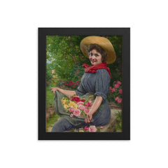 Gaetano Bellei (1857-1922) framed print on a plain backdrop in size 8"x10".