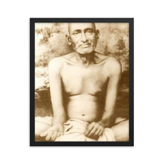 Gajanan Maharaj framed print on a plain backdrop in size 16"x20".