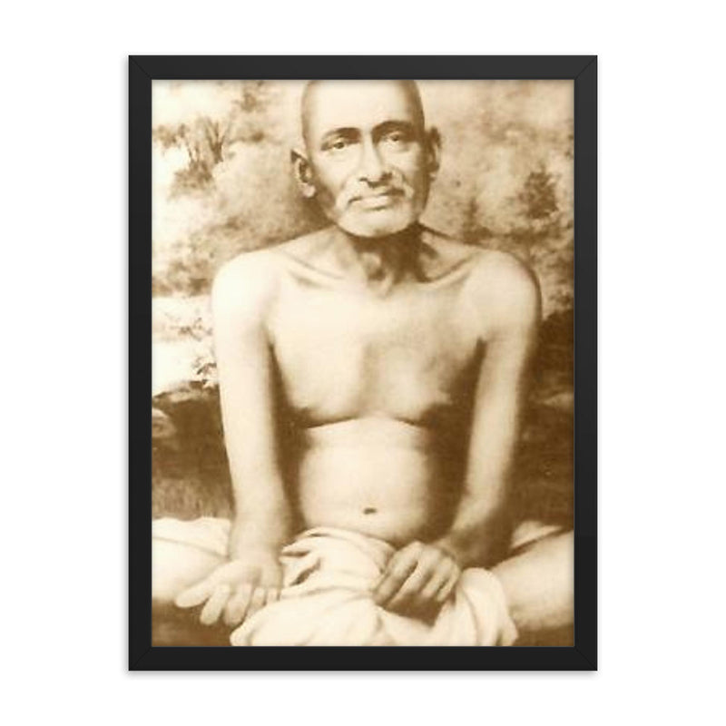 Gajanan Maharaj framed print on a plain backdrop in size 18
