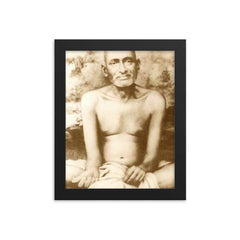 Gajanan Maharaj framed print on a plain backdrop in size 8"x10".