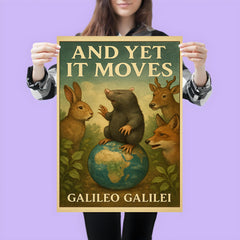 Galileo Galilei And Yet It Moves Inspiring Quote Poster poster 3