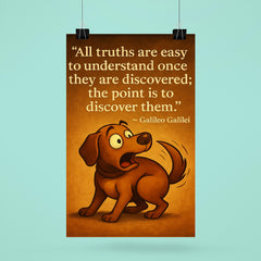 Galileo quote all truths dog understanding tail inspiration poster 6