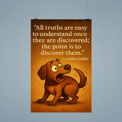 Galileo quote all truths dog understanding tail inspiration poster 9