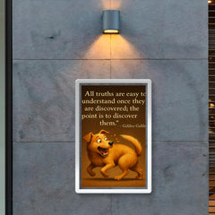 Galileo quote all truths easy to understand dog understanding its tail poster 2