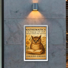 galileo quote mathematics language of universe wise owl reading poster 2