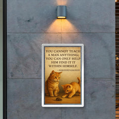 Galileo quote you cannot teach a man only help him find it within himself patient teacher poster 2