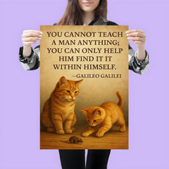 Galileo quote you cannot teach a man only help him find it within himself patient teacher poster 3