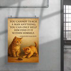Galileo quote you cannot teach a man only help him find it within himself patient teacher poster 4