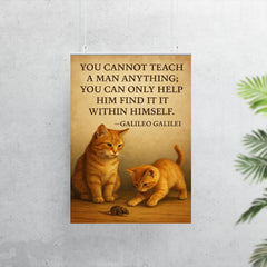Galileo quote you cannot teach a man only help him find it within himself patient teacher poster 7