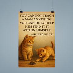 Galileo quote you cannot teach a man only help him find it within himself patient teacher poster 9