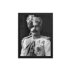 Ganga Singh framed print on a plain backdrop in size 12"x16".