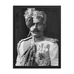 Ganga Singh framed print on a plain backdrop in size 18"x24".