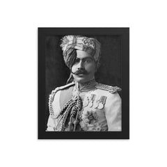 Ganga Singh framed print on a plain backdrop in size 8"x10".