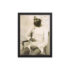 Gangu Baba framed print on a plain backdrop in size 12"x16".