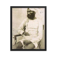 Gangu Baba framed print on a plain backdrop in size 16"x20".