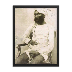 Gangu Baba framed print on a plain backdrop in size 18"x24".