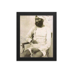 Gangu Baba framed print on a plain backdrop in size 8"x10".