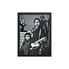 Gangubai Hangal framed print on a plain backdrop in size 12"x16".