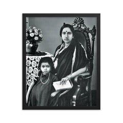 Gangubai Hangal framed print on a plain backdrop in size 16"x20".