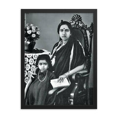 Gangubai Hangal framed print on a plain backdrop in size 18"x24".