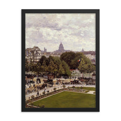 Garden of the Princess by Claude Monet, 1867 framed print on a plain backdrop in size 18"x24".