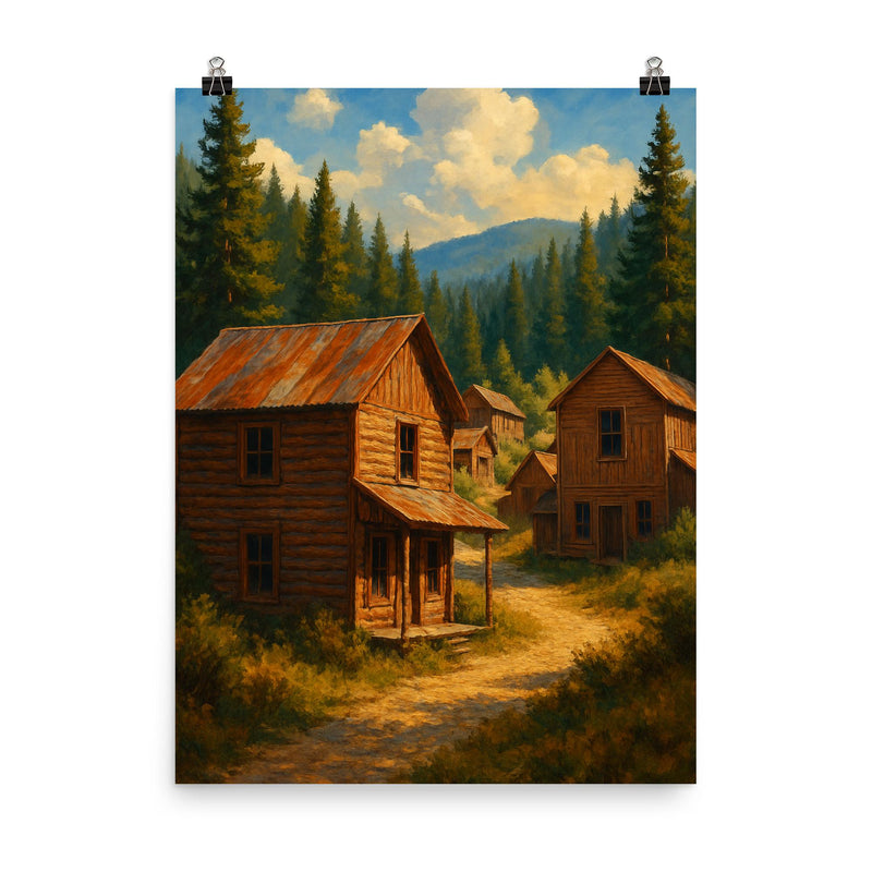 Garnet Ghost Town Montana USA poster on a plain backdrop in size 8