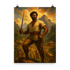 Gaspar Yanga mountain maroon stronghold tableau poster on a plain backdrop in size 8"x10".