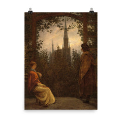 Gazebo in Greifswald by Caspar David Friedrich, 1818 poster on a plain backdrop in size 8"x10".