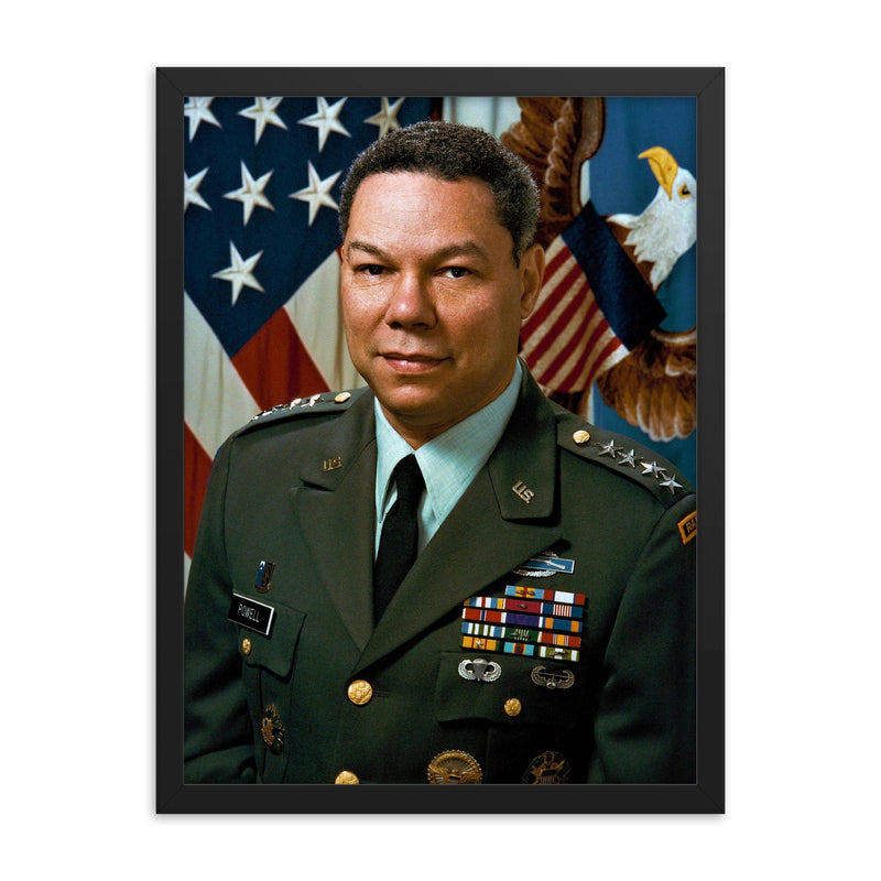 Gen. Colin Powell framed print on a plain backdrop in size 18