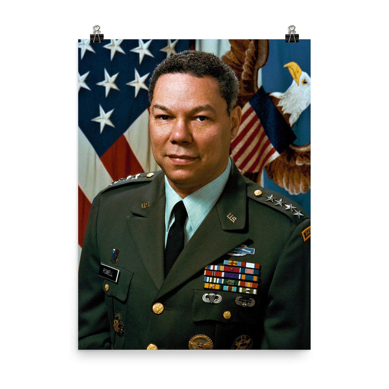 Gen. Colin Powell poster on a plain backdrop in size 8