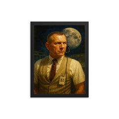Gene Kranz framed print on a plain backdrop in size 12"x16".