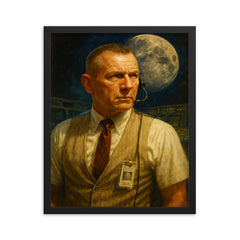 Gene Kranz framed print on a plain backdrop in size 16"x20".