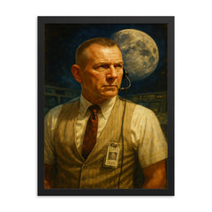 Gene Kranz framed print on a plain backdrop in size 18"x24".